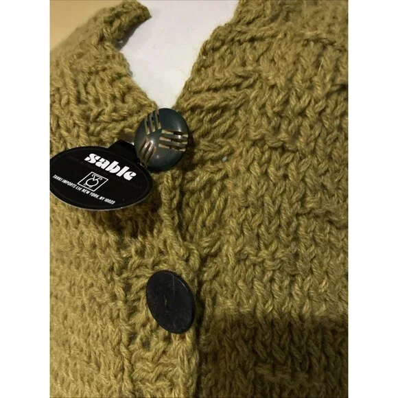 French Angora Wool Boho Hippie Chunky Knit Sweater Vest Art to Wear Large XL New - Picture 3 of 15